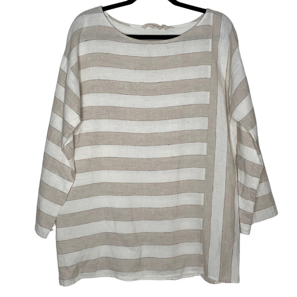 Soft Surroundings cream colored linen top. Size M - Picture 2 of 7